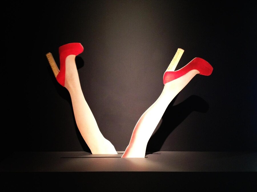 Christian Louboutin moving legs exhibition display