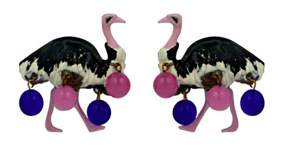Jean Schlumberger for Schiaparelli Ostrich Clips, Circus Col