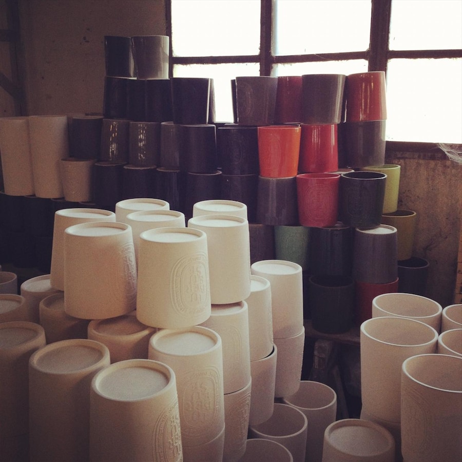 Candle pots waiting to be glazed