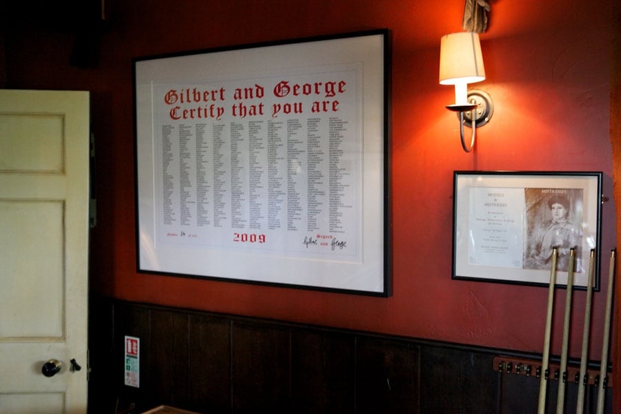 Gilbert and George in the bar