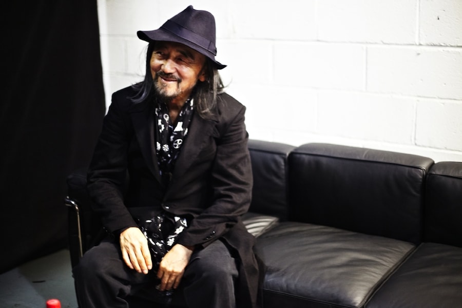 Yohji Yamamoto backstage at Y-3