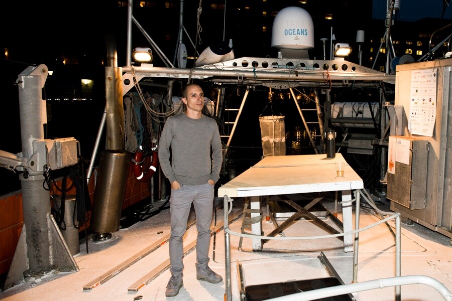 Chris Hatherill of super/collider on board Tara