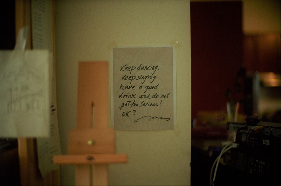 A sign in Jonas Mekas&#39; studio