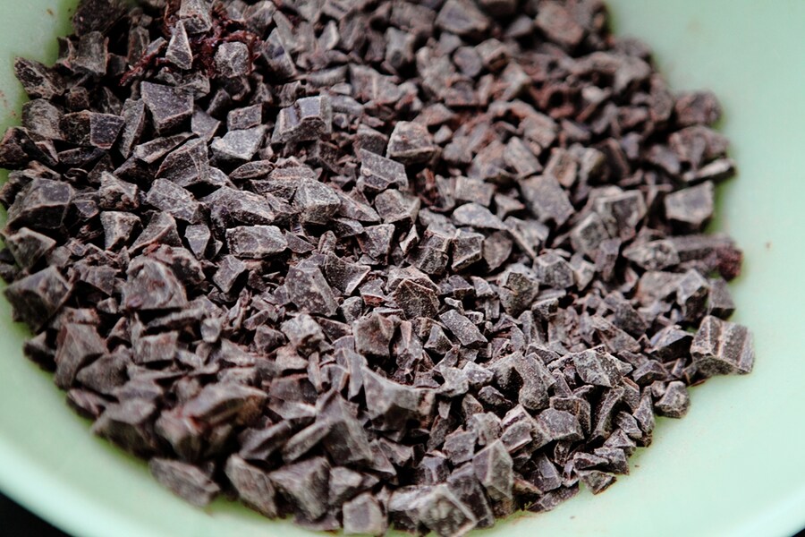 Prepping the chocolate for the Emperor&#39;s Breakfast Truffles
