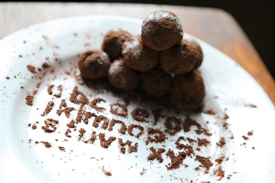 Emperor&#39;s Breakfast Truffles on a plate