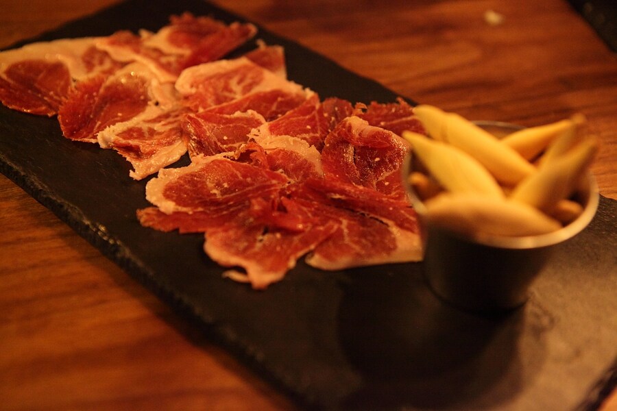 Organic jamon Iberico at the Black Pig