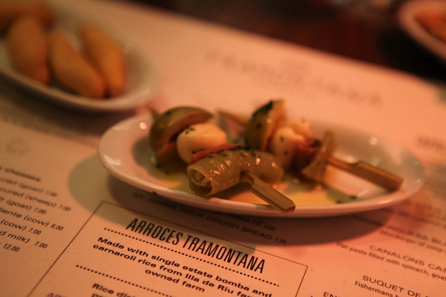 Appetizers at Tramontana