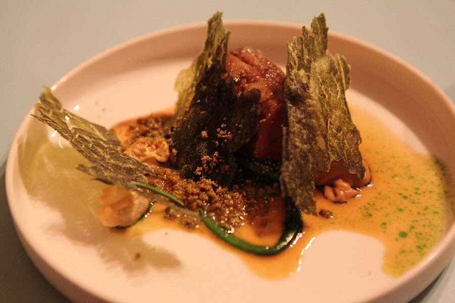 Iberico pork with yeast and clams at The Gourmand