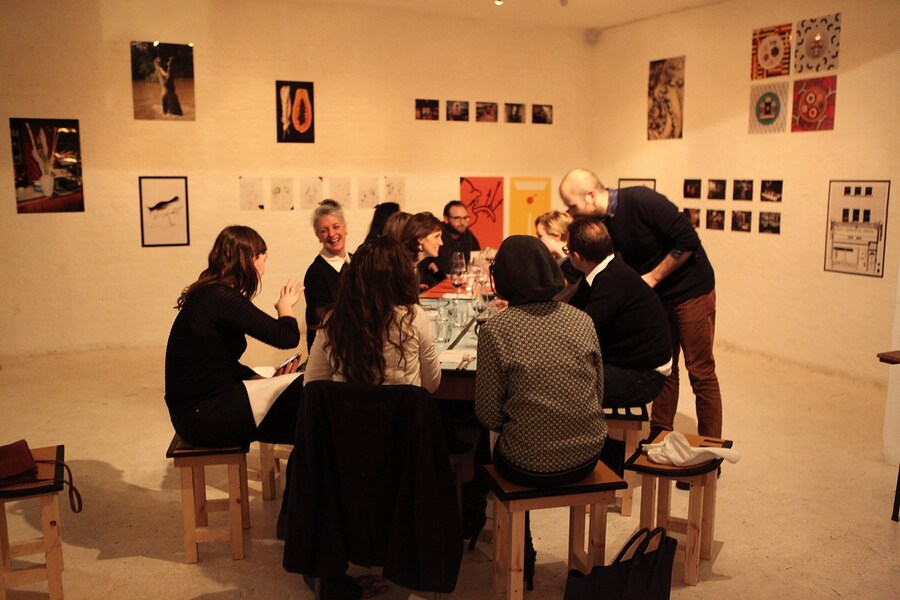 Diners enjoying the meal inside the Gourmand exhibition