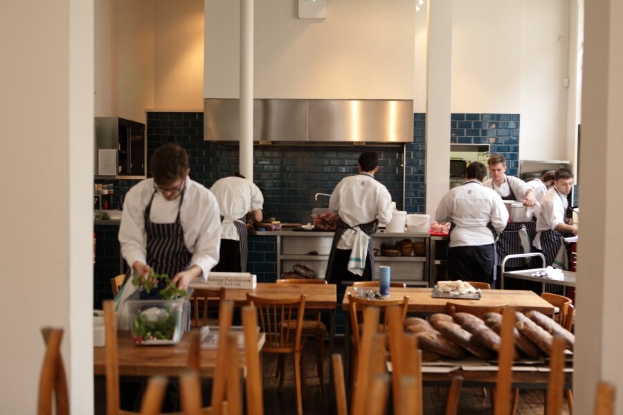 Open kitchen at The Clove Club