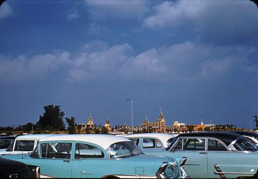 Turquoise Fords at the Disneyland Parking Lot