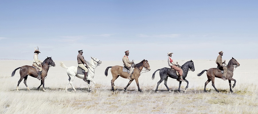 Herero cavalry marching