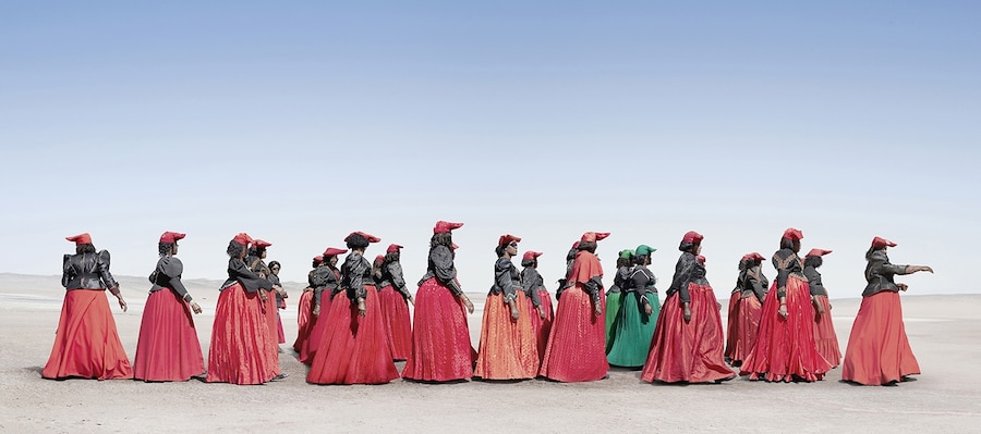 Herero women marching