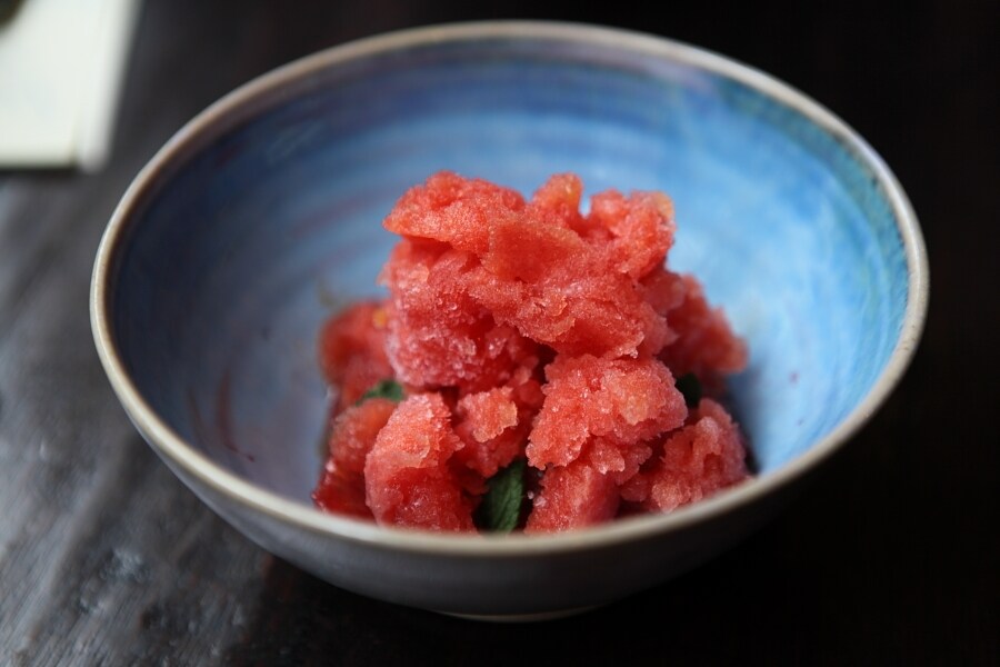 Blood orange and campari granita