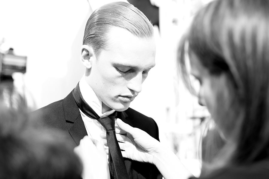 Backstage at Dior Homme A/W13 Beijing