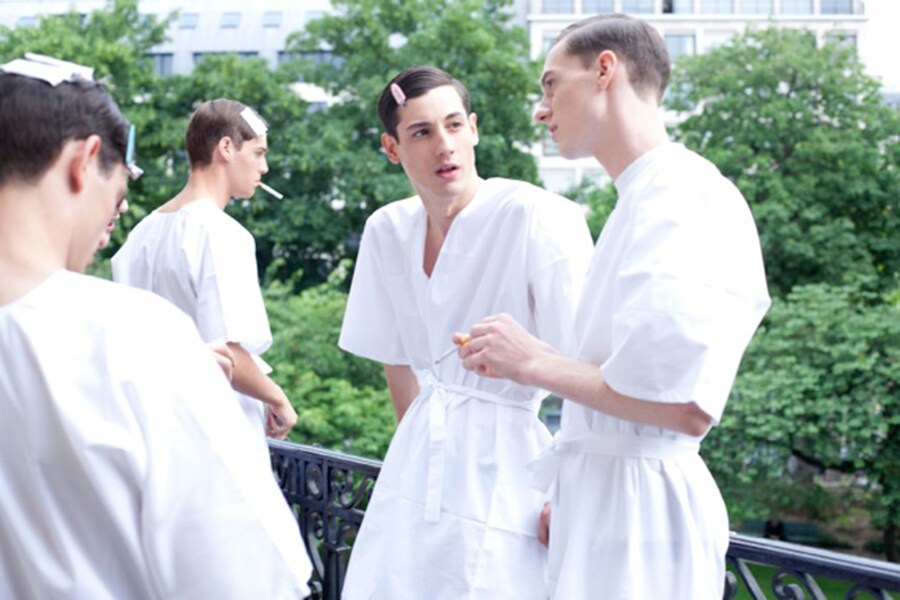 Models backstage at Valentino S/S14
