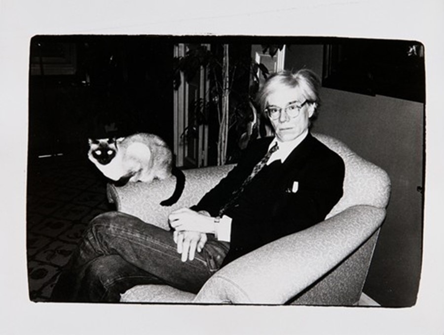 Andy Warhol with Cat