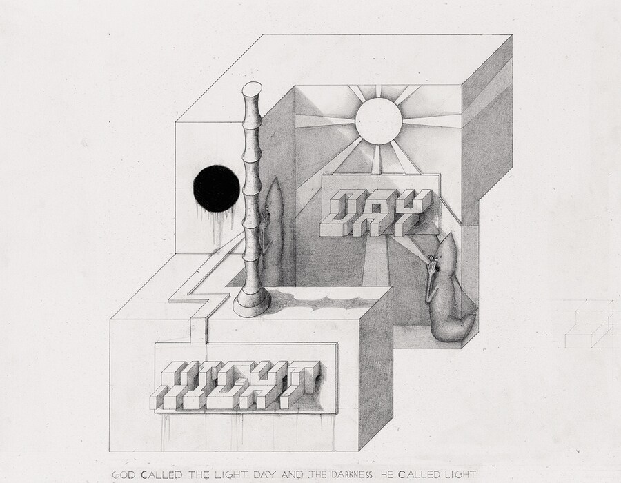 C, From 15 drawings that make up the work &#39;W-E-L-C-O-M-E-T-O