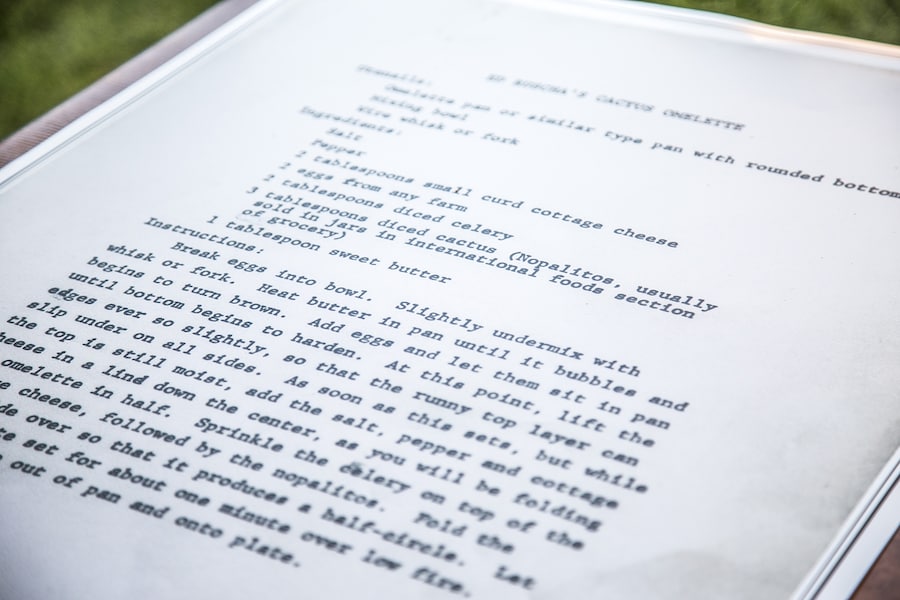 Ed Ruscha&#39;s Cactus Omelette served at Winslow Station to Sta