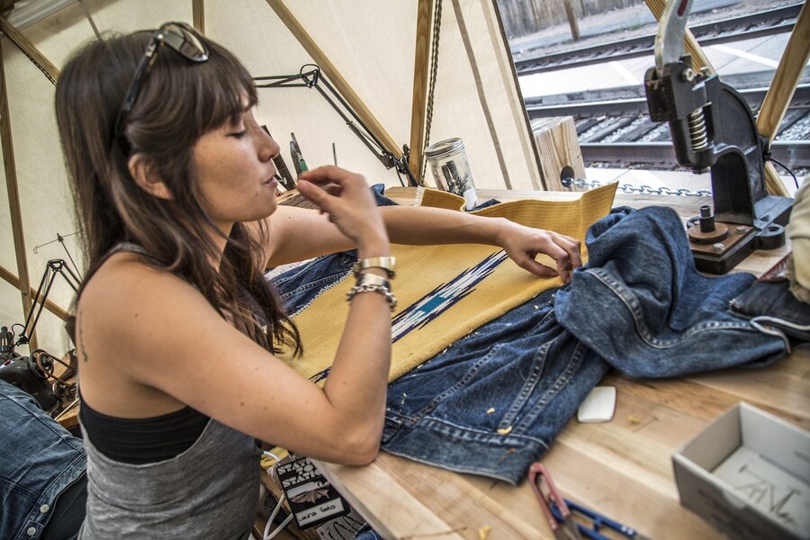 Laura Sato, part of the Levi&#39;s Makers team in Winslow