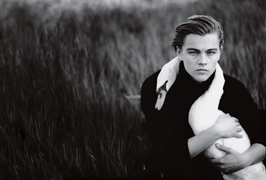 Leonardo DiCaprio with a Swan, 1997