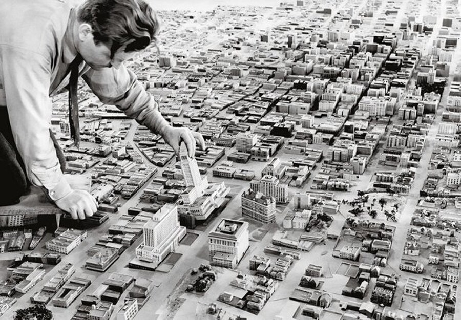 A minutely detailed model of downtown Los Angeles was a WPA 