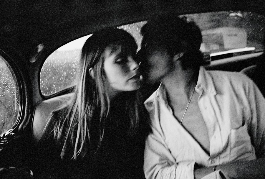 Jane and Serge en route to catch the sleeper to Paris, 1969