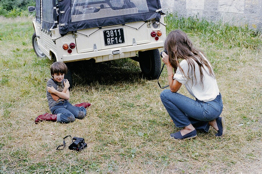 Jane and Charlotte with their rabbits, 1979