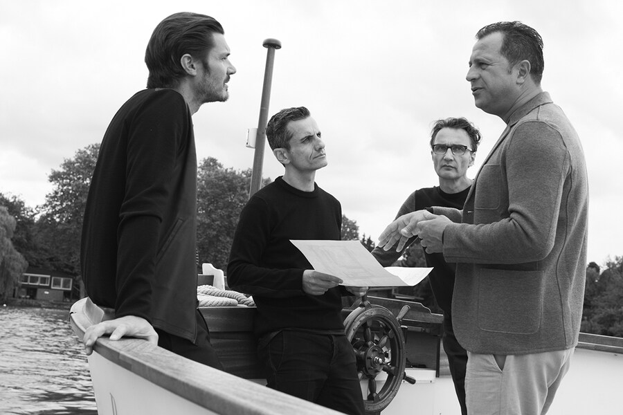 The designers from atelier o&#239; with Pringle of Scotland&#39;s hea