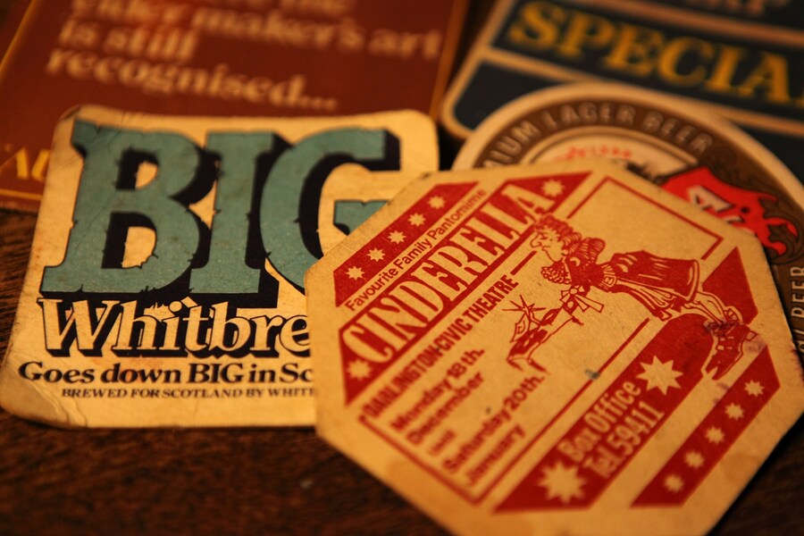 Vintage beermats at Ruby&#39;s