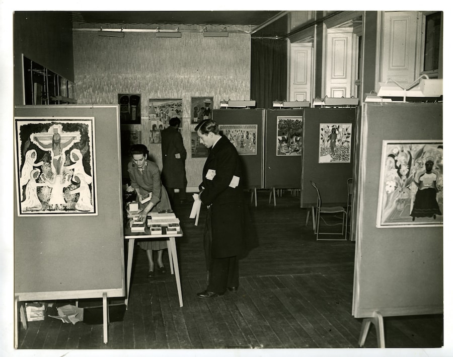 Installation shot of &#39;Paintings from Haiti&#39; at the Institute