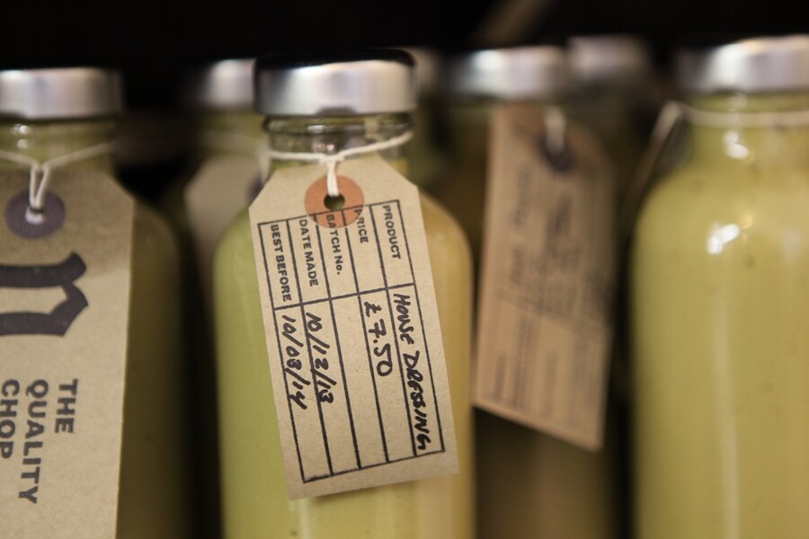 Homemade dressing at the Quality Chop House farm shop
