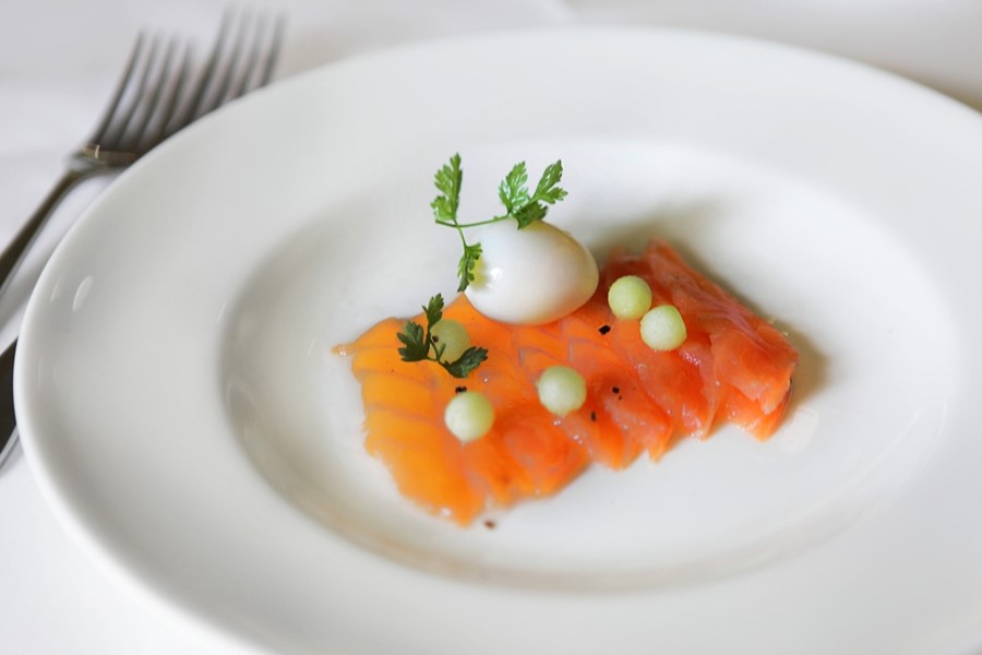 Apple-cured salmon at the Rex Whistler
