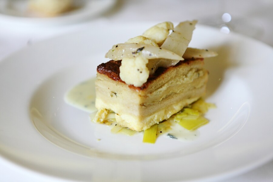 Cauliflower cheese bread pudding at the Rex Whistler