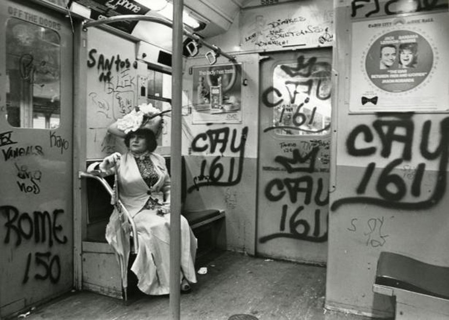 Editta Sherman on the subway, 1968-1976