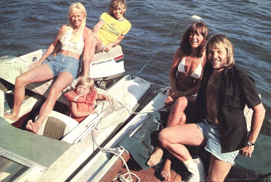 ABBA on holiday on Viggs&#246; island, 1975