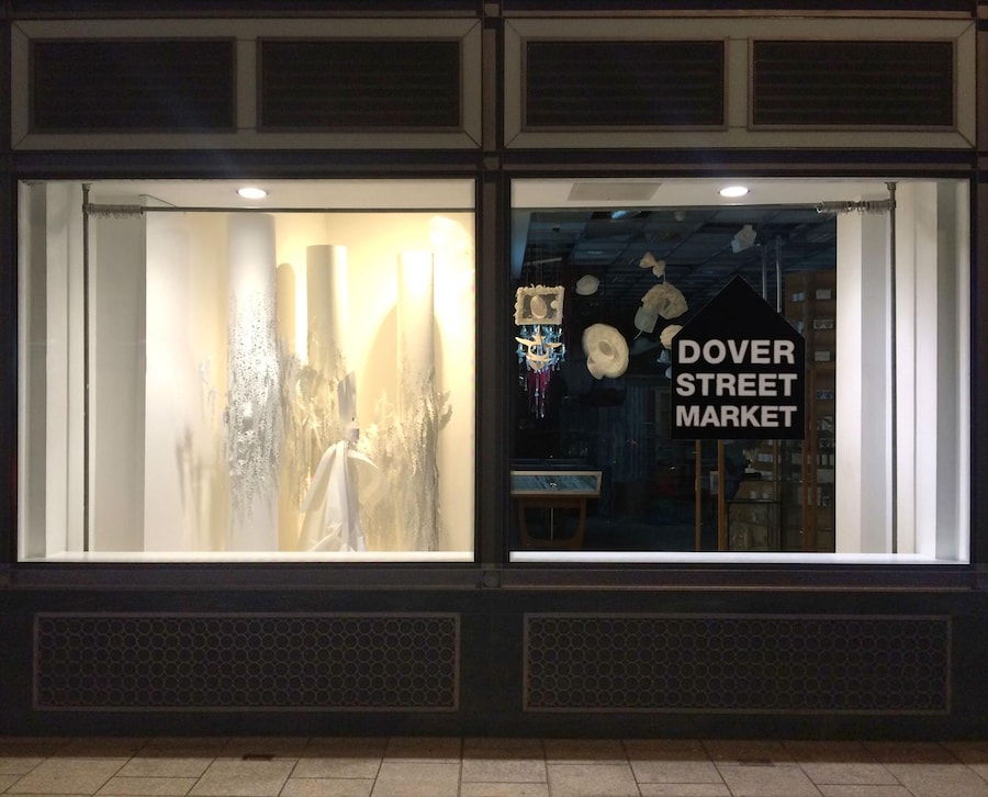 Dover Street Market window installation by Michael Howells