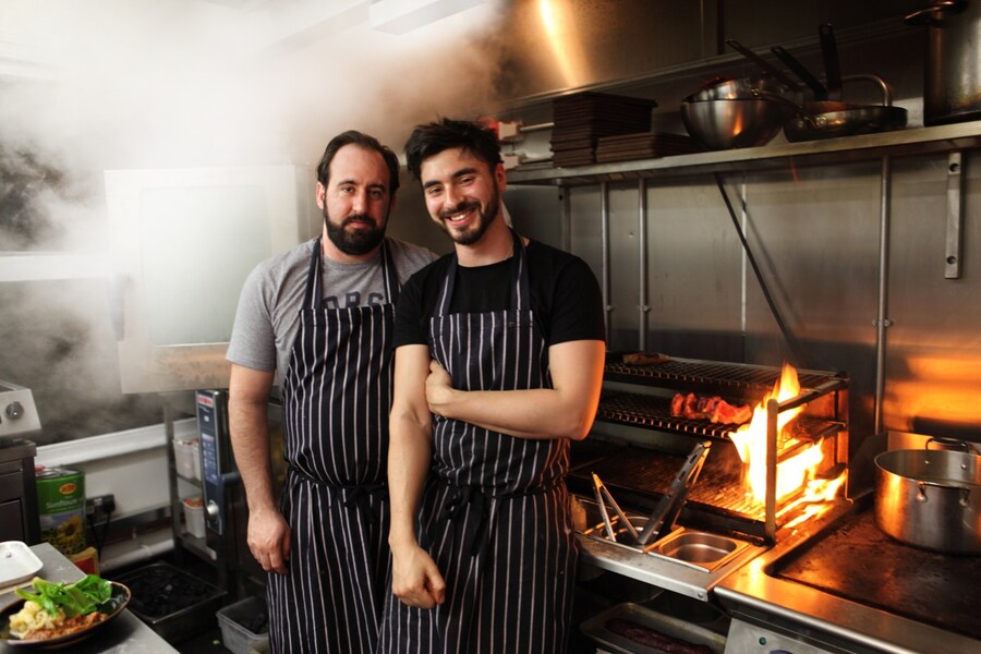 Ben Denner and sous chef at the Cat and Mutton