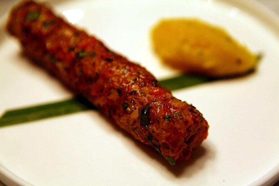 Gilafi Duck Seekh Kebab at Trishna