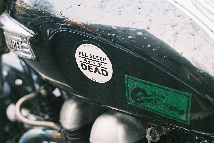 Label on a motorbike