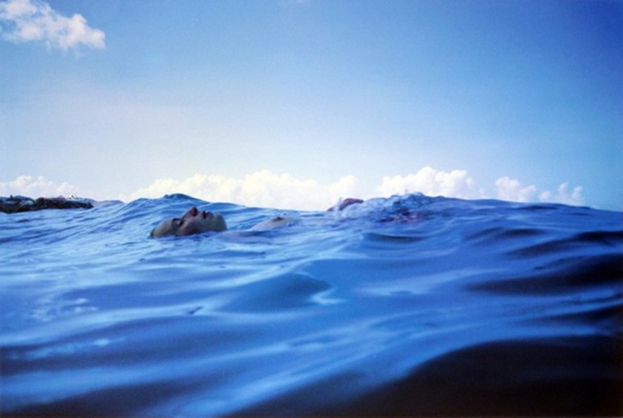 Christine Floating in the Sea, St Barth’s, 1999