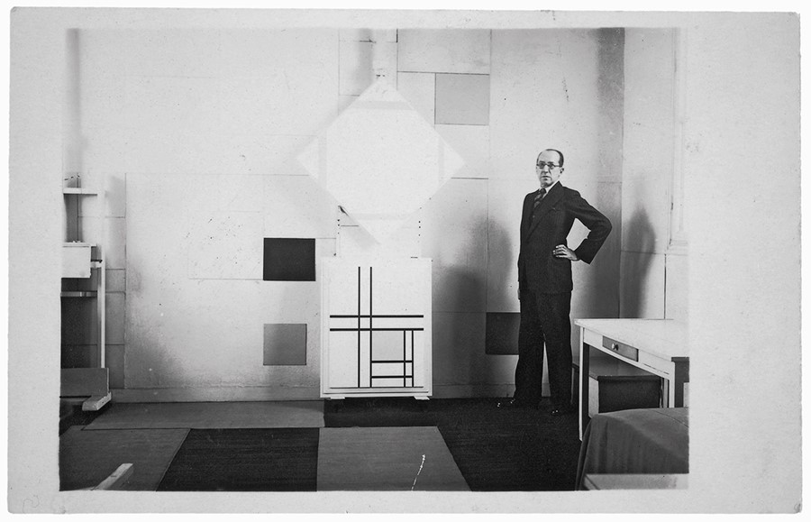 Mondrian in his Paris Studio
