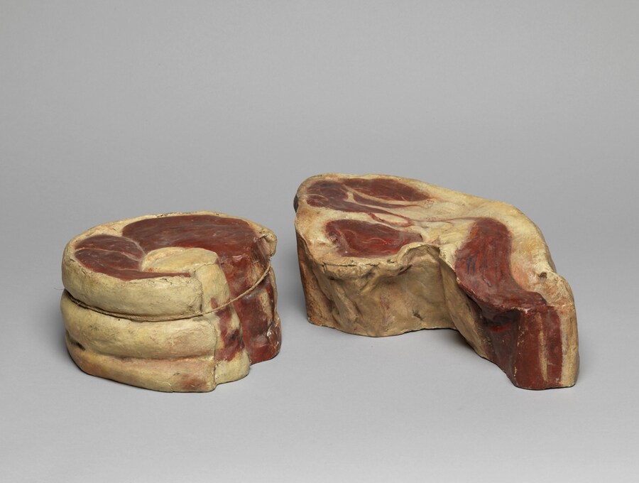 Unknown, Shop display joint of beef; shop display shank of b