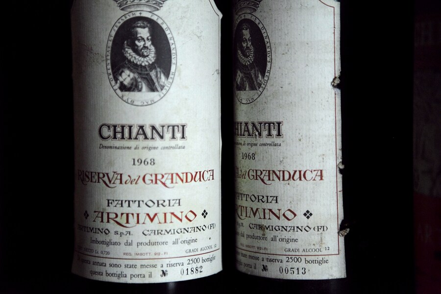 Vintage wines in the cellars of Villa la Ferdinanda