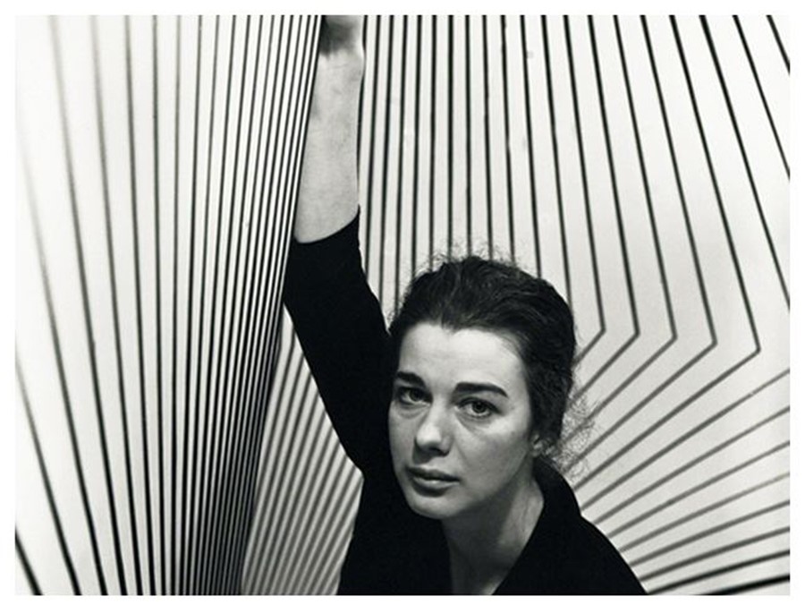 Bridget Riley with her Op Art, 1963