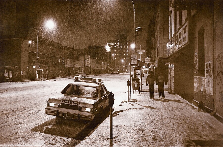 NYPD on Essex Street, 1989 by Alex Harsley