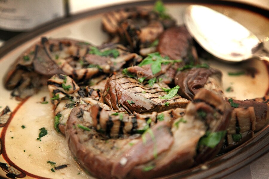 Aubergine, parsley and lemon
