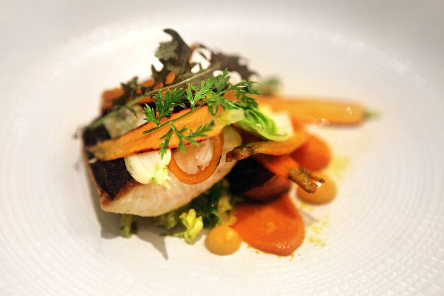 Arctic char with carrots