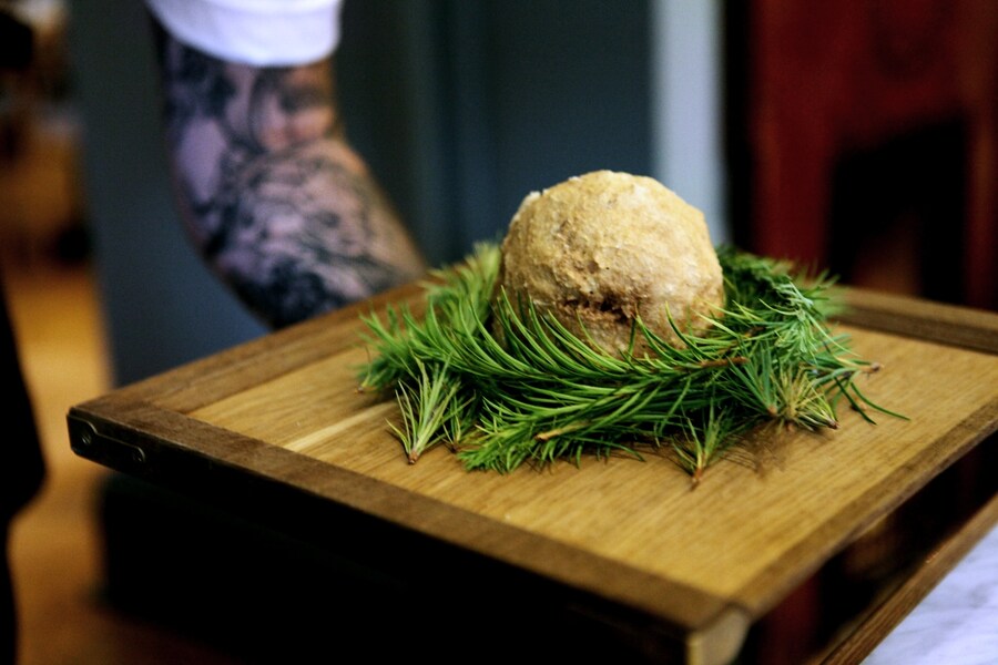 Salt baked turnip