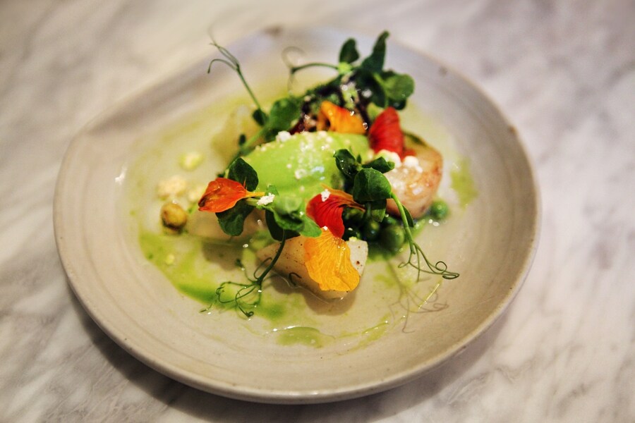 Turnip with nasturtiums